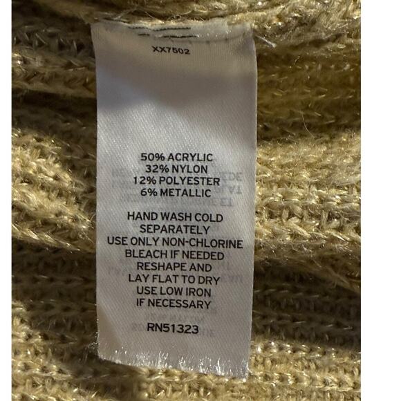 Halogen Women's V-Neck Gold Shimmer Pullover Sweater Size Small Extra Long NWOT - Picture 7 of 8